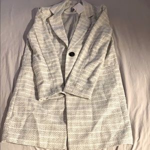 White and black knitted blazer (Tall)